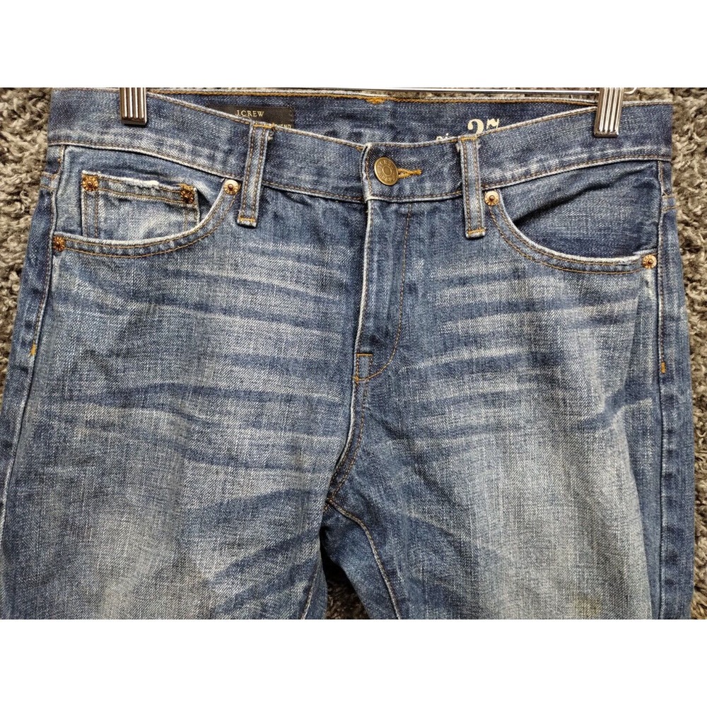 J‎ Crew Slim Broken in Boyfriend Selvedge Jeans Women 27 Blue Higher Rise Pants